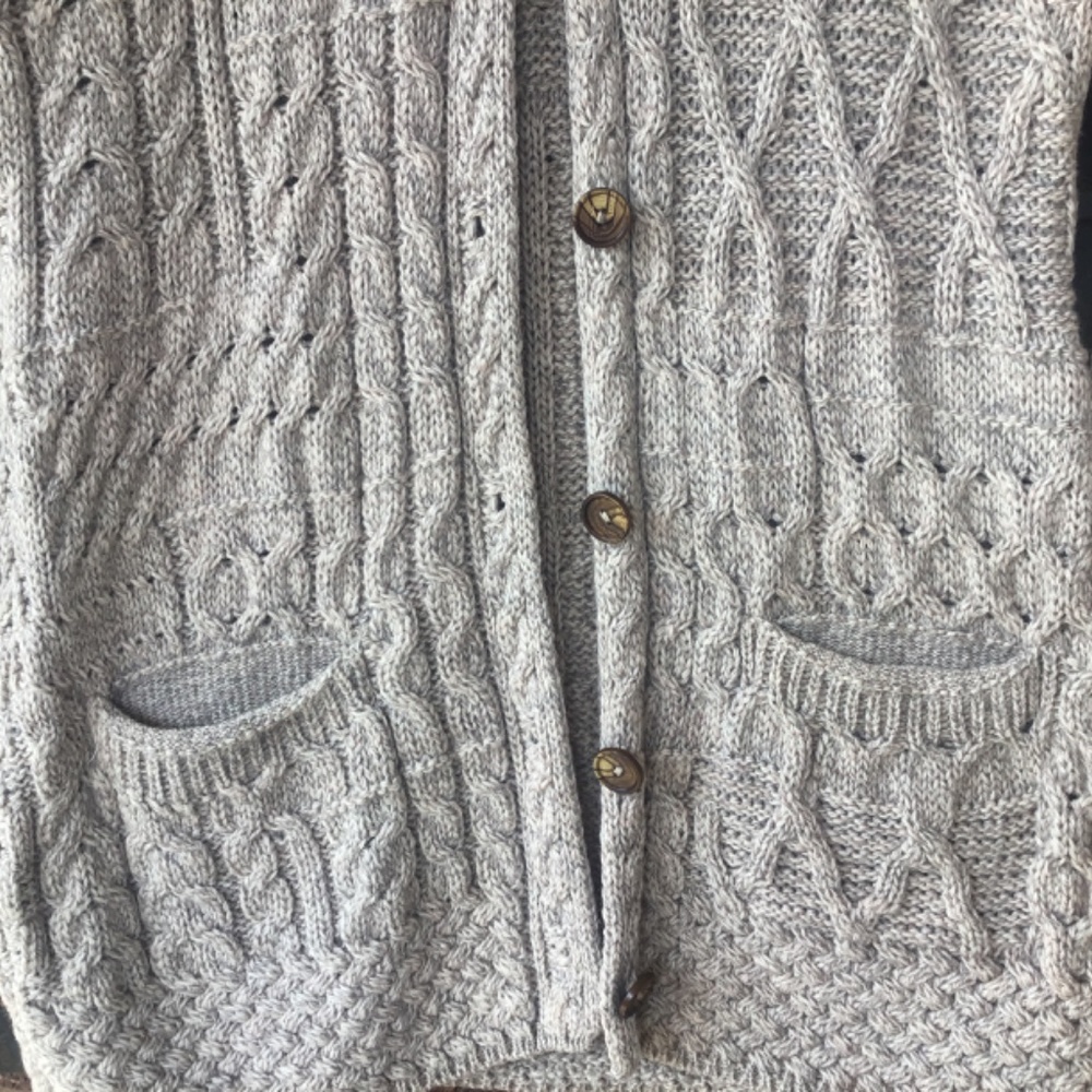 Aran Wool Cardigan - Picture 3 of 13